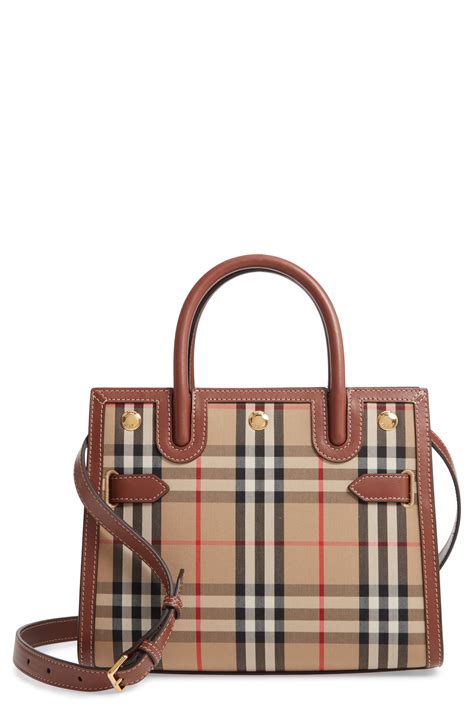 burberry canvas check mini duffle pre-owned|burberry purses for sale.